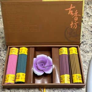 Incense flower holder and incense New